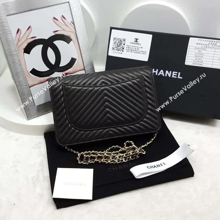 Chanel A33814 lambskin new woc handbag black bag 6138