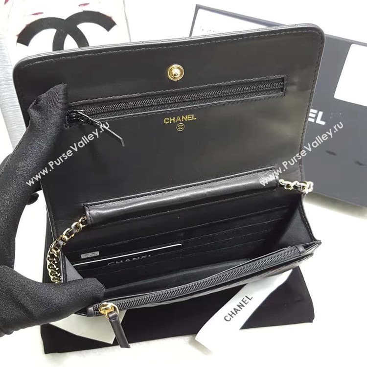 Chanel A33814 lambskin new woc handbag black bag 6138