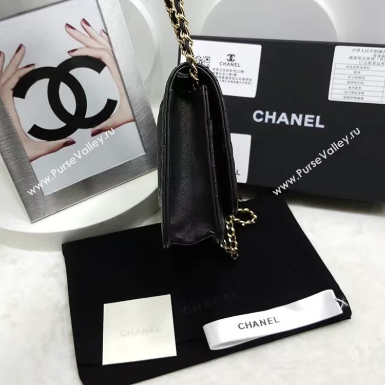 Chanel A33814 lambskin new woc handbag black bag 6138