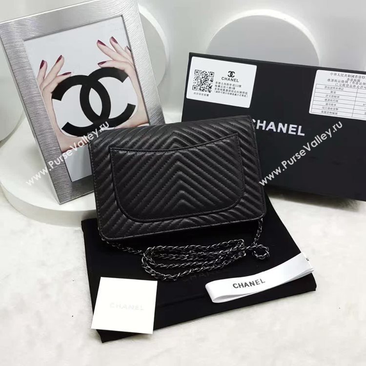 Chanel A33814 lambskin new woc handbag black bag 6139