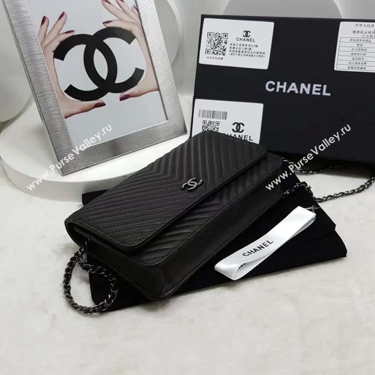 Chanel A33814 lambskin new woc handbag black bag 6139