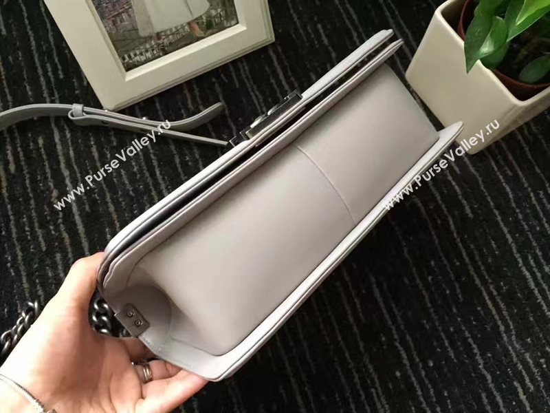 Chanel A67086 lambskin new V medium le gray boy bag 6240