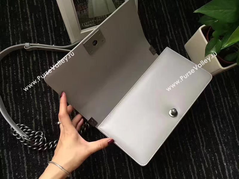 Chanel A67086 lambskin new V medium le gray boy bag 6240