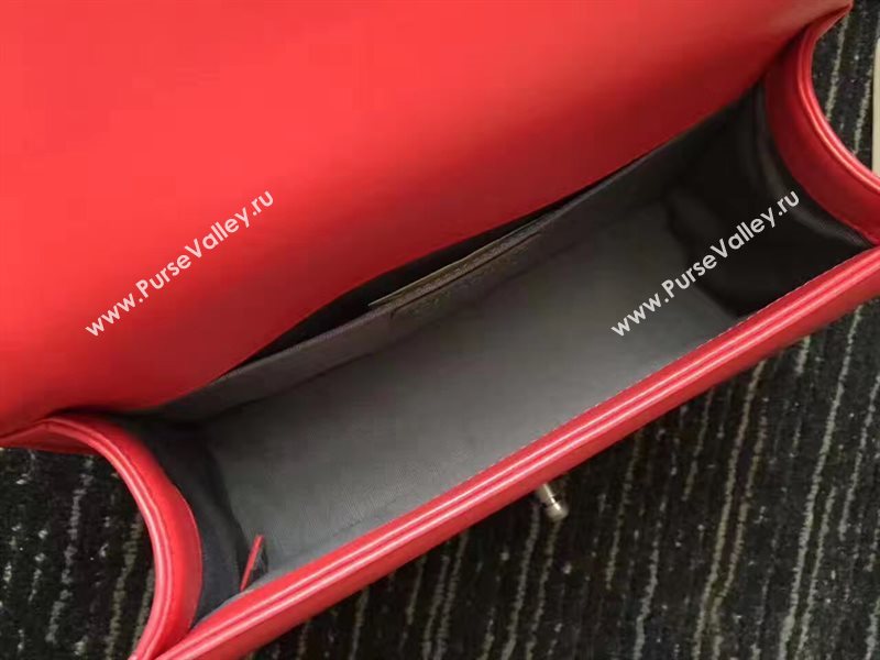 Chanel A67086 lambskin new V medium le red boy bag 6241