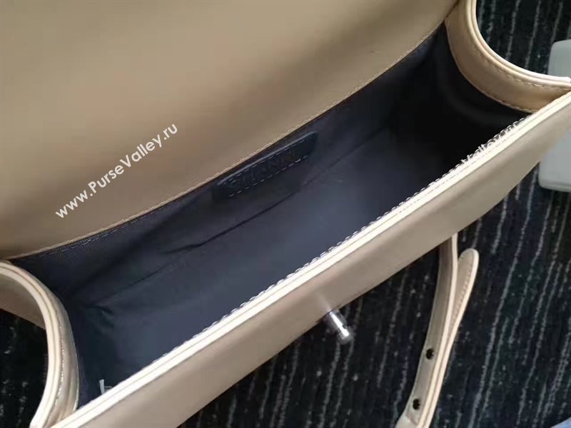 Chanel A67086 lambskin new V medium le apricot boy bag 6242