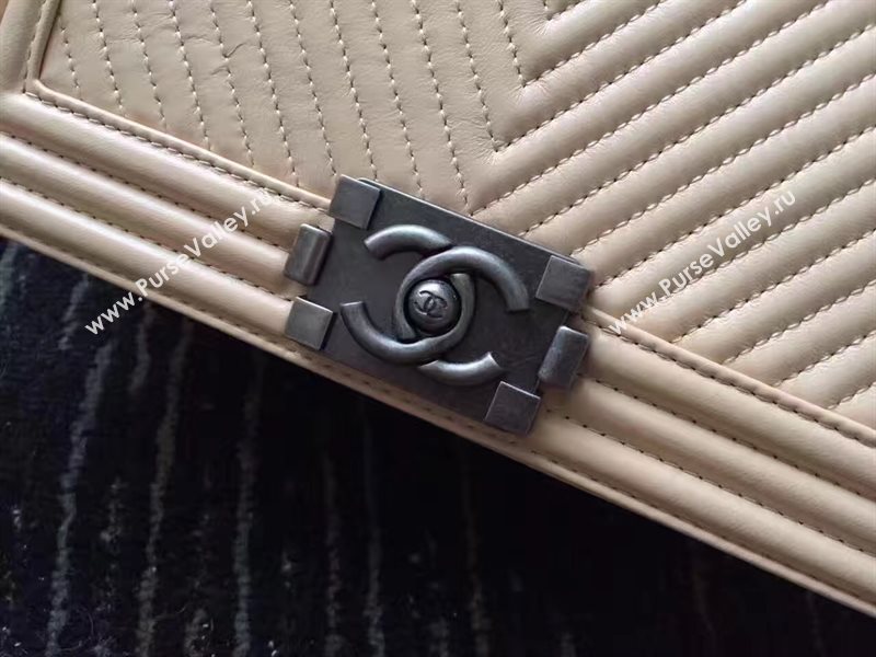 Chanel A67086 lambskin new V medium le apricot boy bag 6242