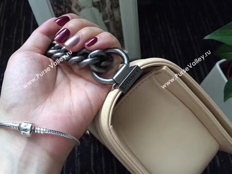 Chanel A67086 lambskin new V medium le apricot boy bag 6242