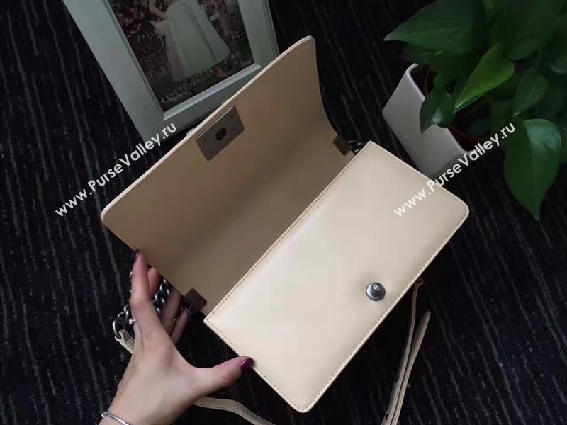 Chanel A67086 lambskin new V medium le apricot boy bag 6242