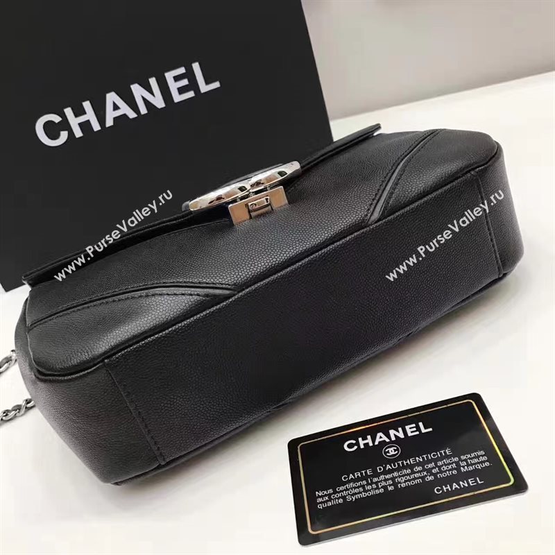 Chanel lambskin new flap black handbag shoulder bag 6244