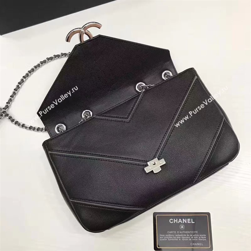 Chanel lambskin new flap black handbag shoulder bag 6244