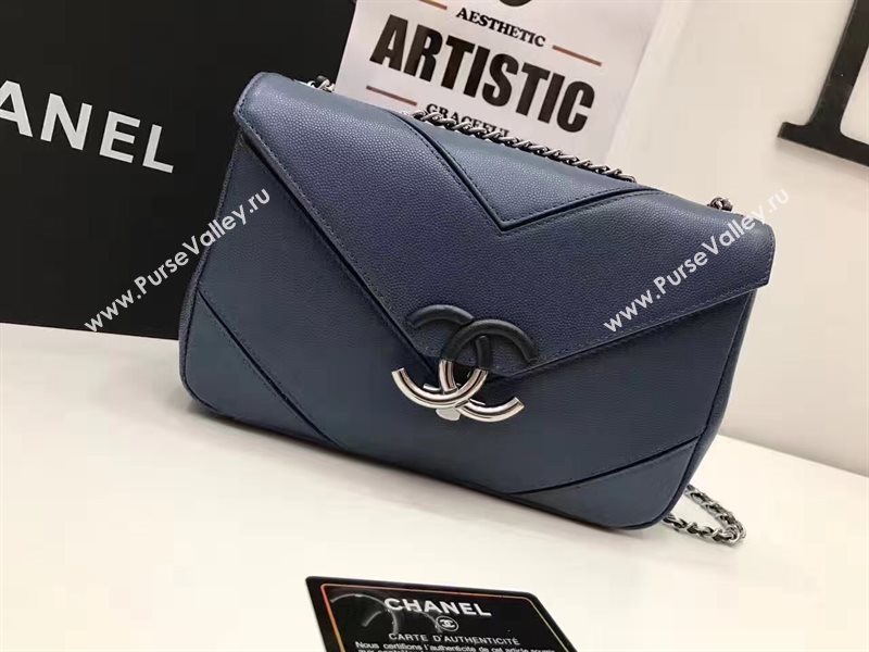 Chanel lambskin new flap blue handbag shoulder bag 6245
