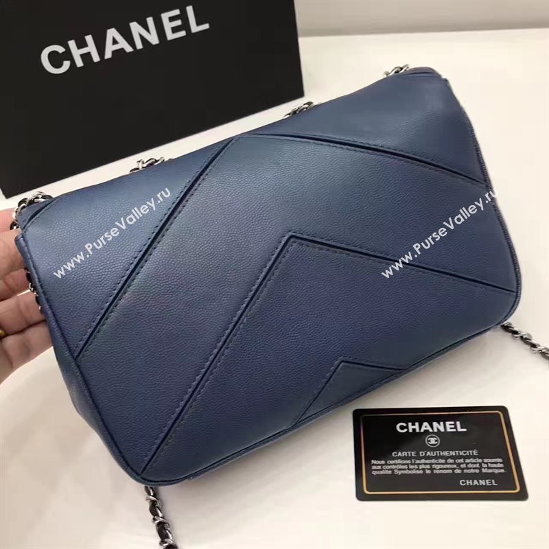 Chanel lambskin new flap blue handbag shoulder bag 6245