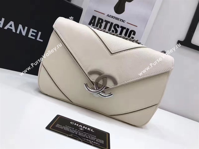 Chanel lambskin new flap white handbag shoulder bag 6246