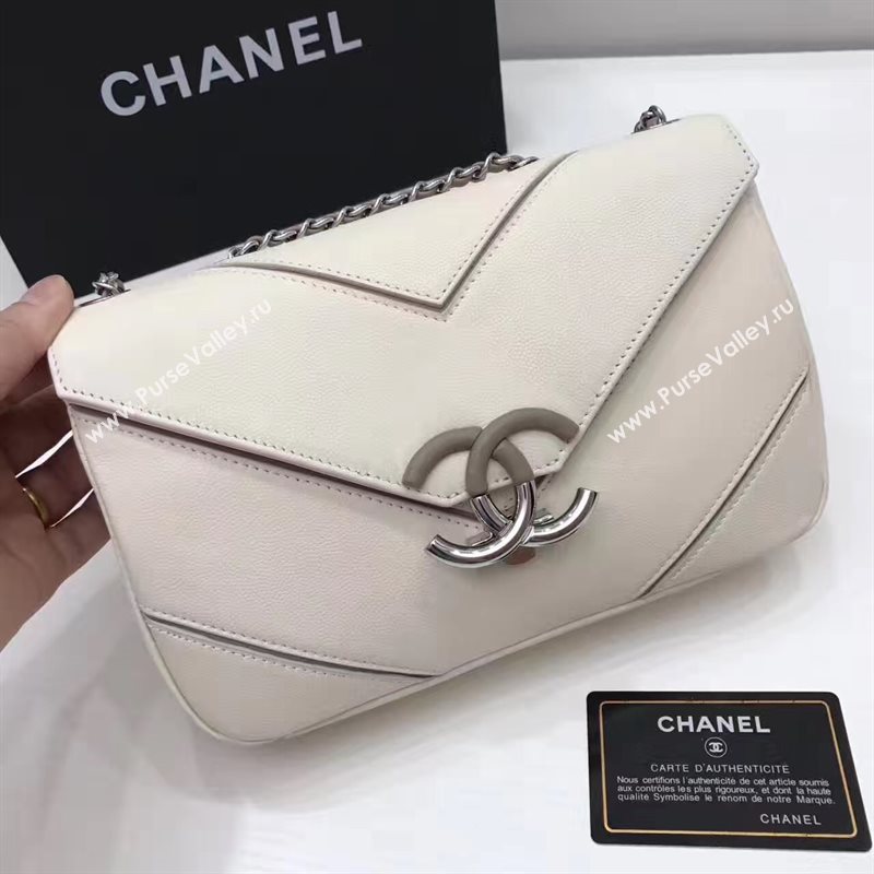 Chanel lambskin new flap white handbag shoulder bag 6246
