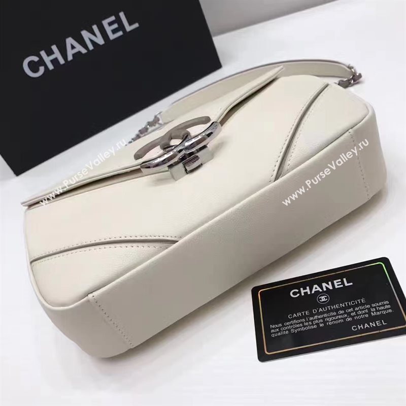 Chanel lambskin new flap white handbag shoulder bag 6246