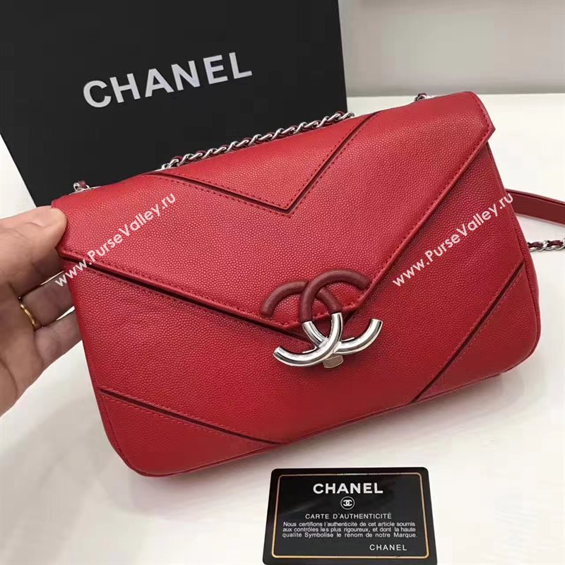 Chanel lambskin new flap red handbag shoulder bag 6247