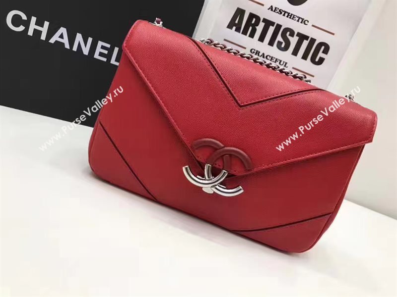 Chanel lambskin new flap red handbag shoulder bag 6247