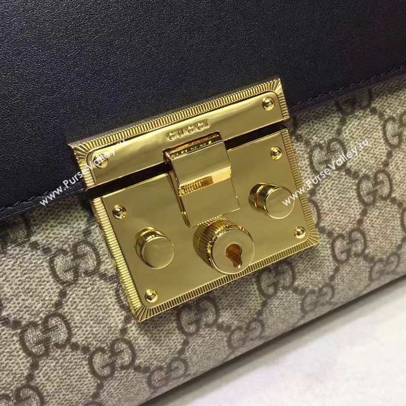 Gucci GG padlock clutch flap black bag 6264