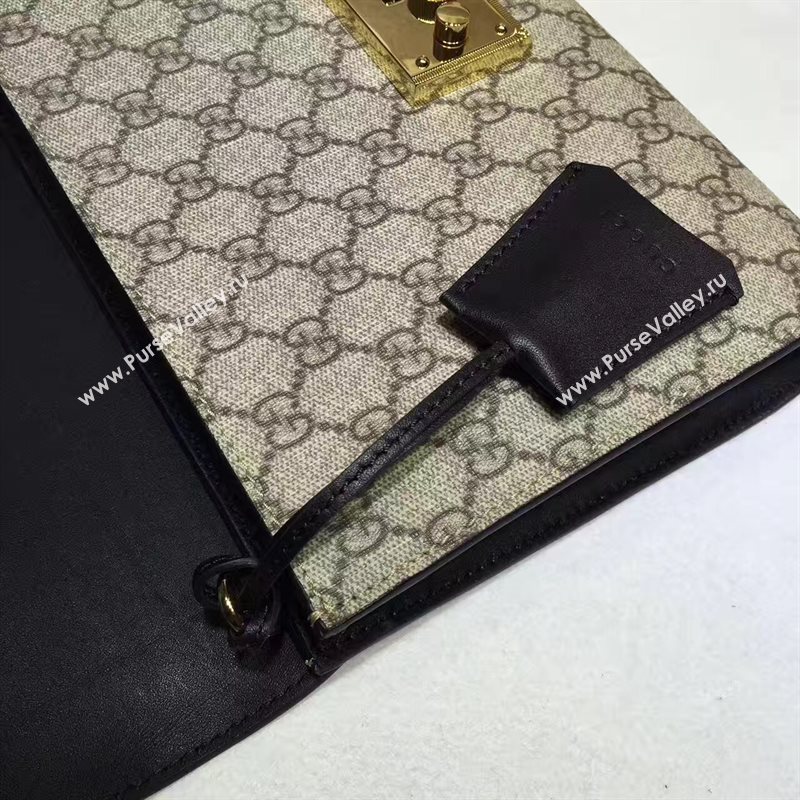 Gucci GG padlock clutch flap black bag 6264