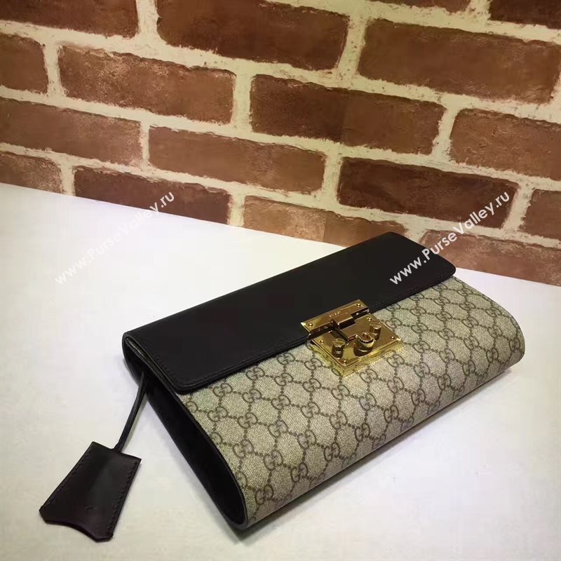 Gucci GG padlock clutch flap black bag 6264