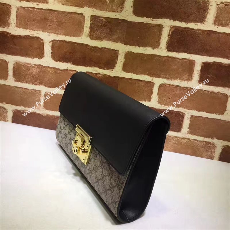 Gucci GG padlock clutch flap black bag 6264