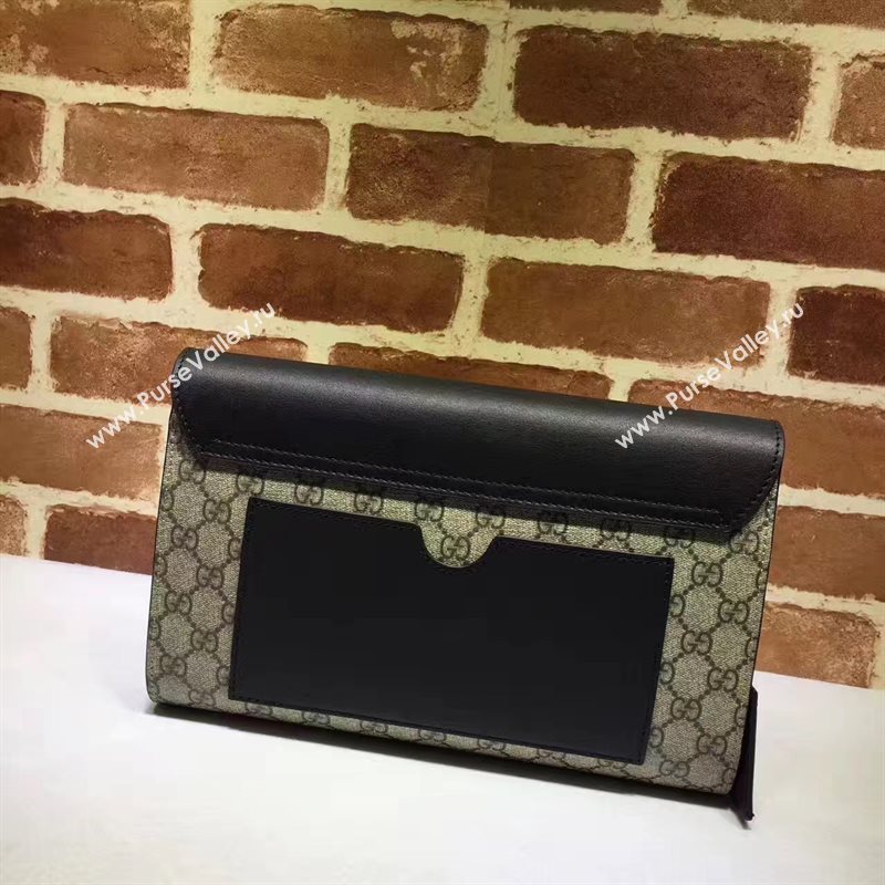 Gucci GG padlock clutch flap black bag 6264