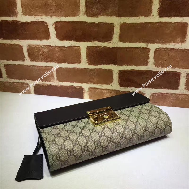Gucci GG padlock clutch flap black bag 6264