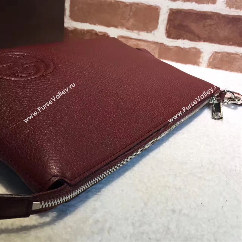 Gucci large GG soho clutch wine zipper bag 6265