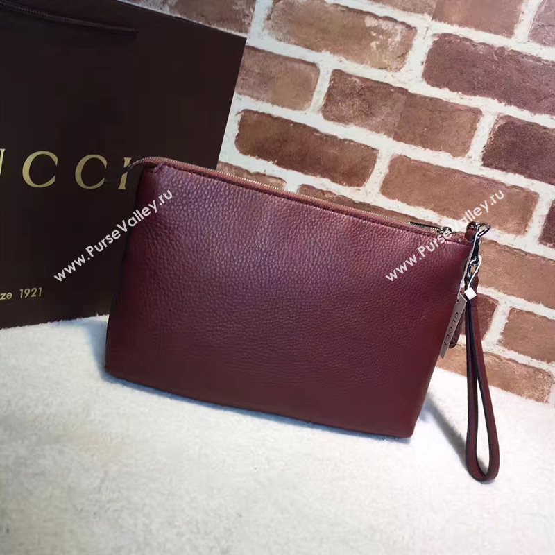 Gucci large GG soho clutch wine zipper bag 6265