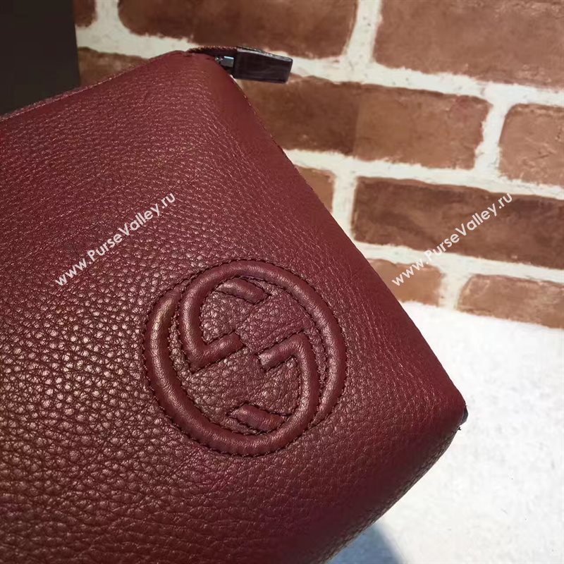 Gucci large GG soho clutch wine zipper bag 6265