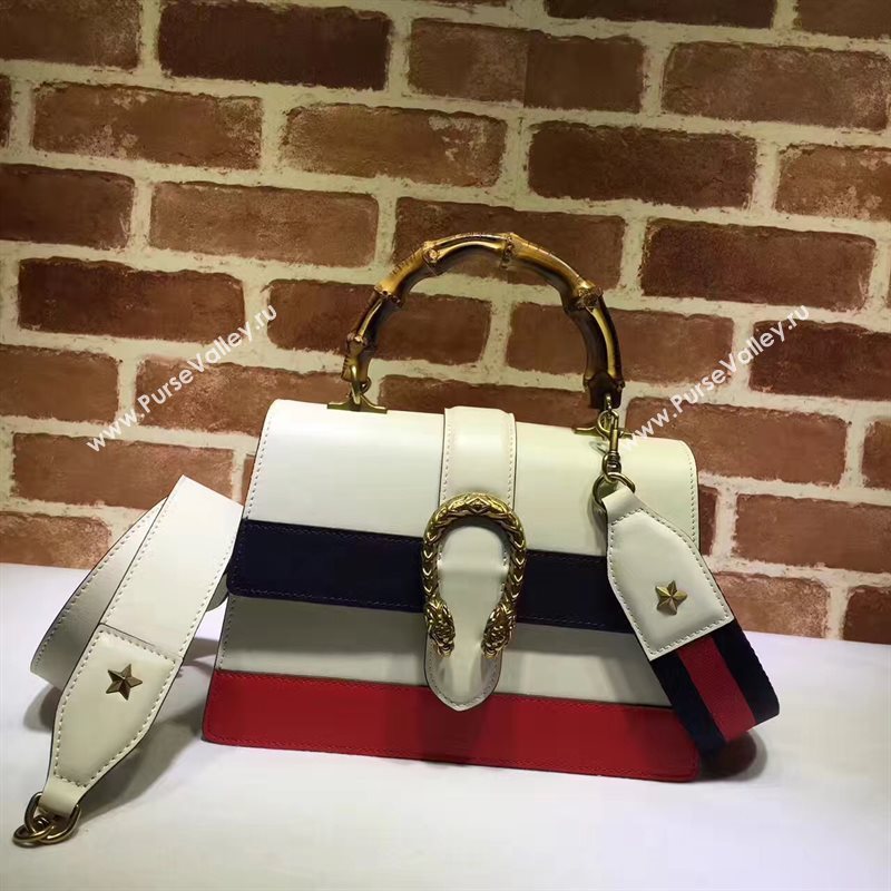 Gucci tri cream bamboo top shoulder handle bag 6267