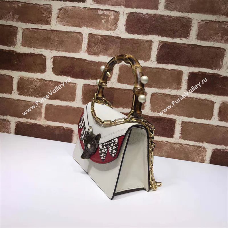 Gucci bamboo mini top handle shoulder cream tri bag 6270