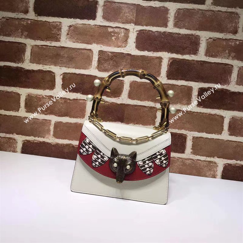 Gucci bamboo mini top handle shoulder cream tri bag 6270