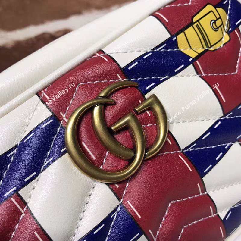 Gucci mini GG shoulder cream wine v bag 6271