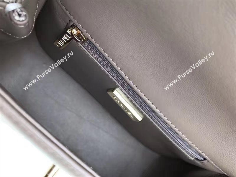 Chanel python small shoulder makeup handbag gray bag 6201