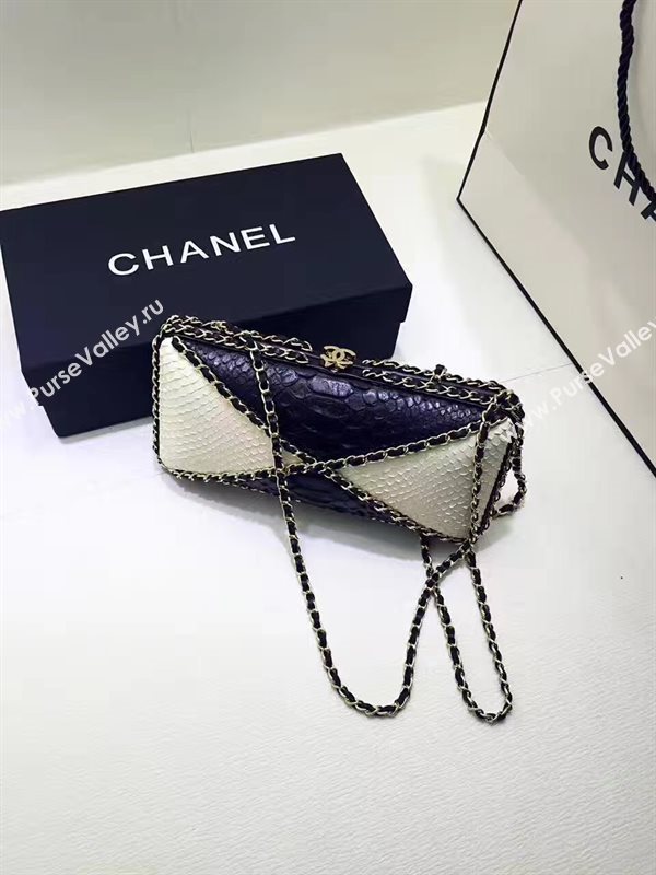 Chanel python small shoulder handbag evening bag 6202