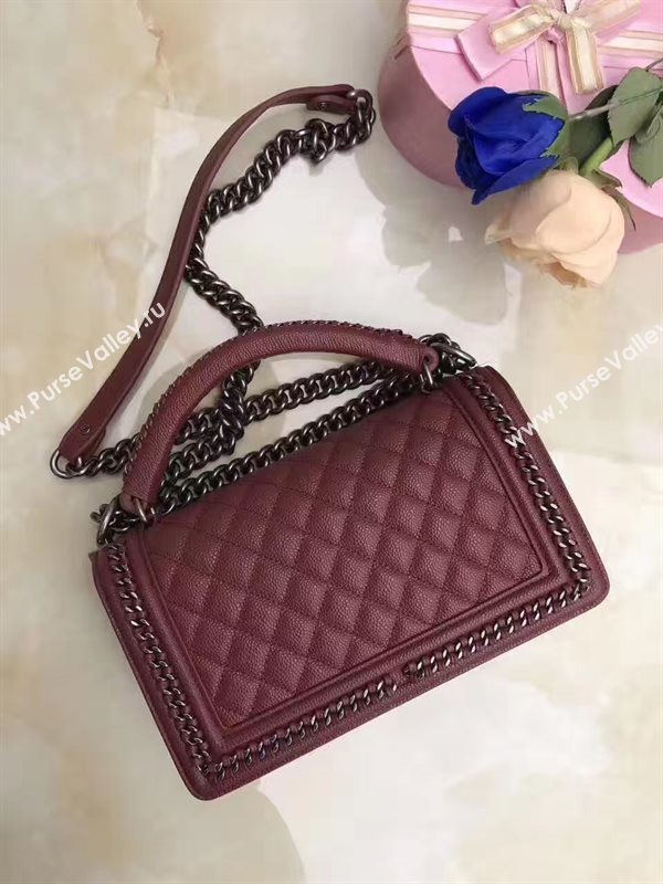 Chanel A67086 caviar lambskin chain le wine boy bag 6203