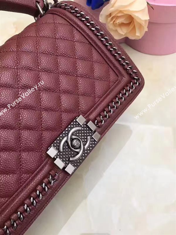 Chanel A67086 caviar lambskin chain le wine boy bag 6203