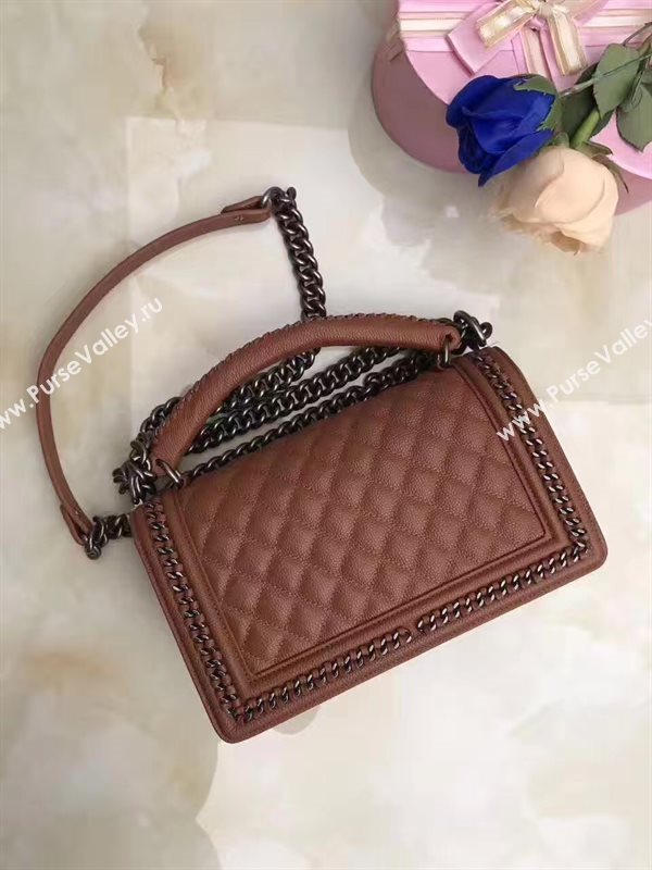 Chanel A67086 caviar lambskin chain le coffee boy bag 6204