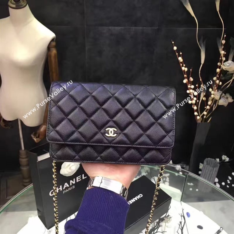 Chanel A33814 small caviar lambskin black woc bag 6205