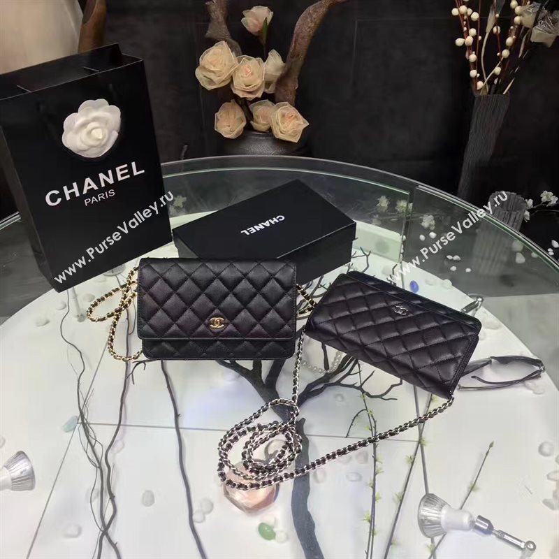 Chanel A33814 small caviar lambskin black woc bag 6205