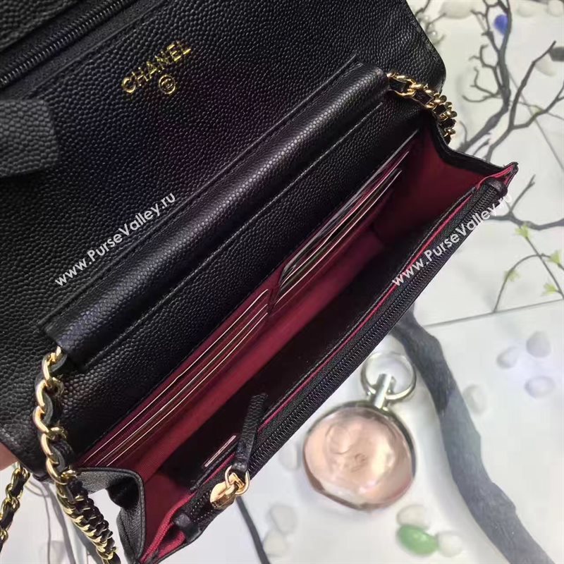 Chanel A33814 small caviar lambskin black woc bag 6205