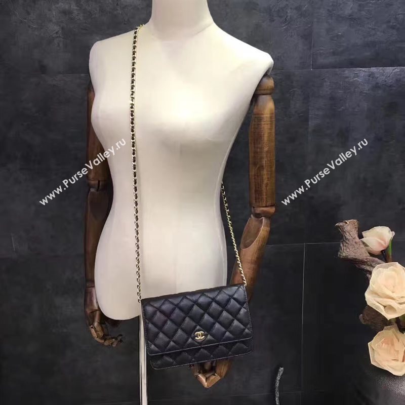 Chanel A33814 small caviar lambskin black woc bag 6205