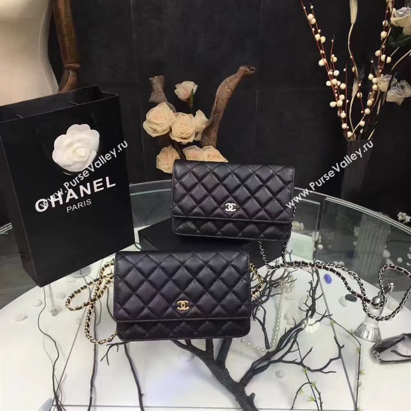 Chanel A33814 small caviar lambskin black woc bag 6205