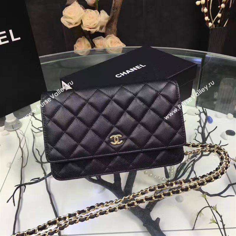Chanel A33814 small caviar lambskin black woc bag 6205