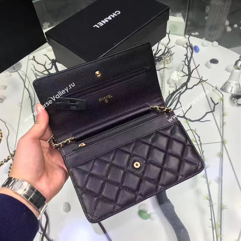 Chanel A33814 small caviar lambskin black woc bag 6205