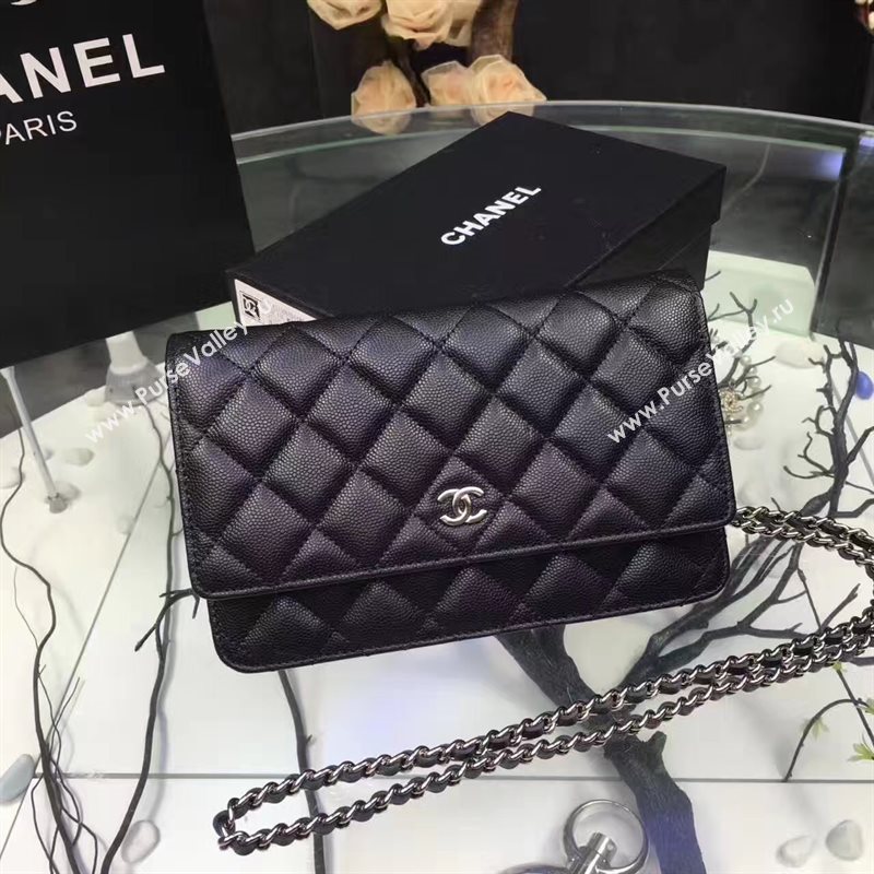 Chanel A33814 small caviar lambskin black woc bag 6206