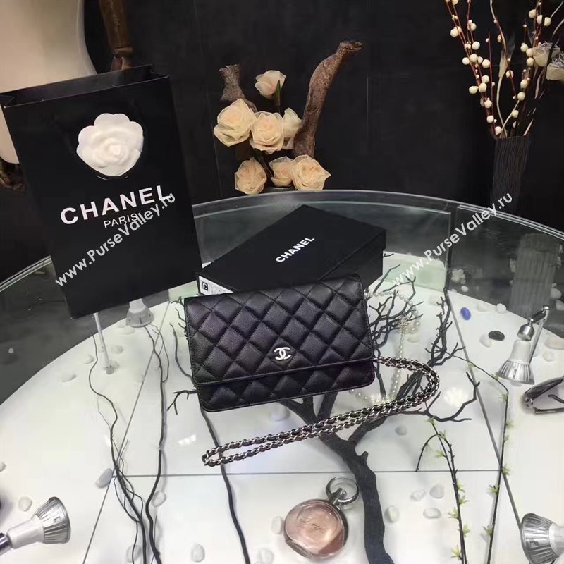 Chanel A33814 small caviar lambskin black woc bag 6206