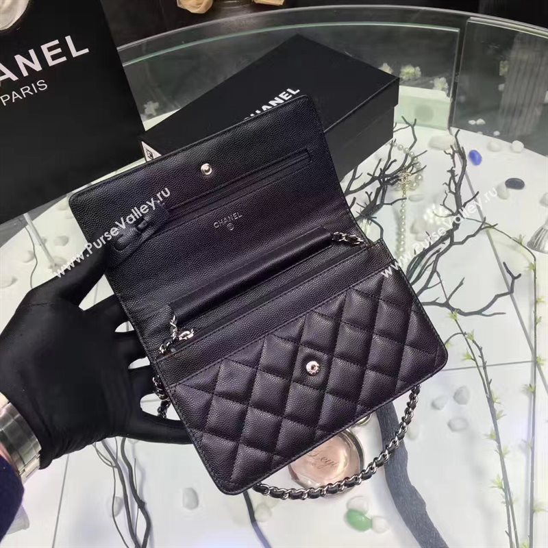 Chanel A33814 small caviar lambskin black woc bag 6206