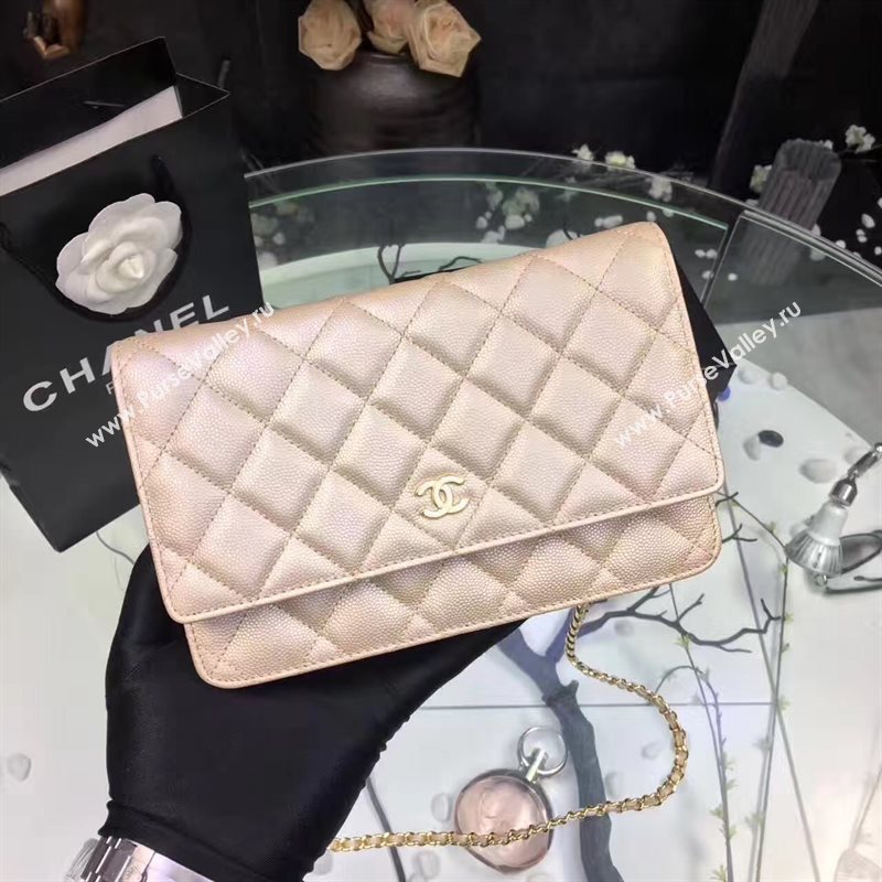 Chanel A33814 small caviar lambskin apricot woc bag 6207